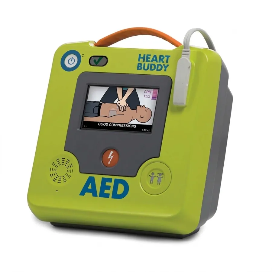 Automated external defibrillator ready for emergency response
